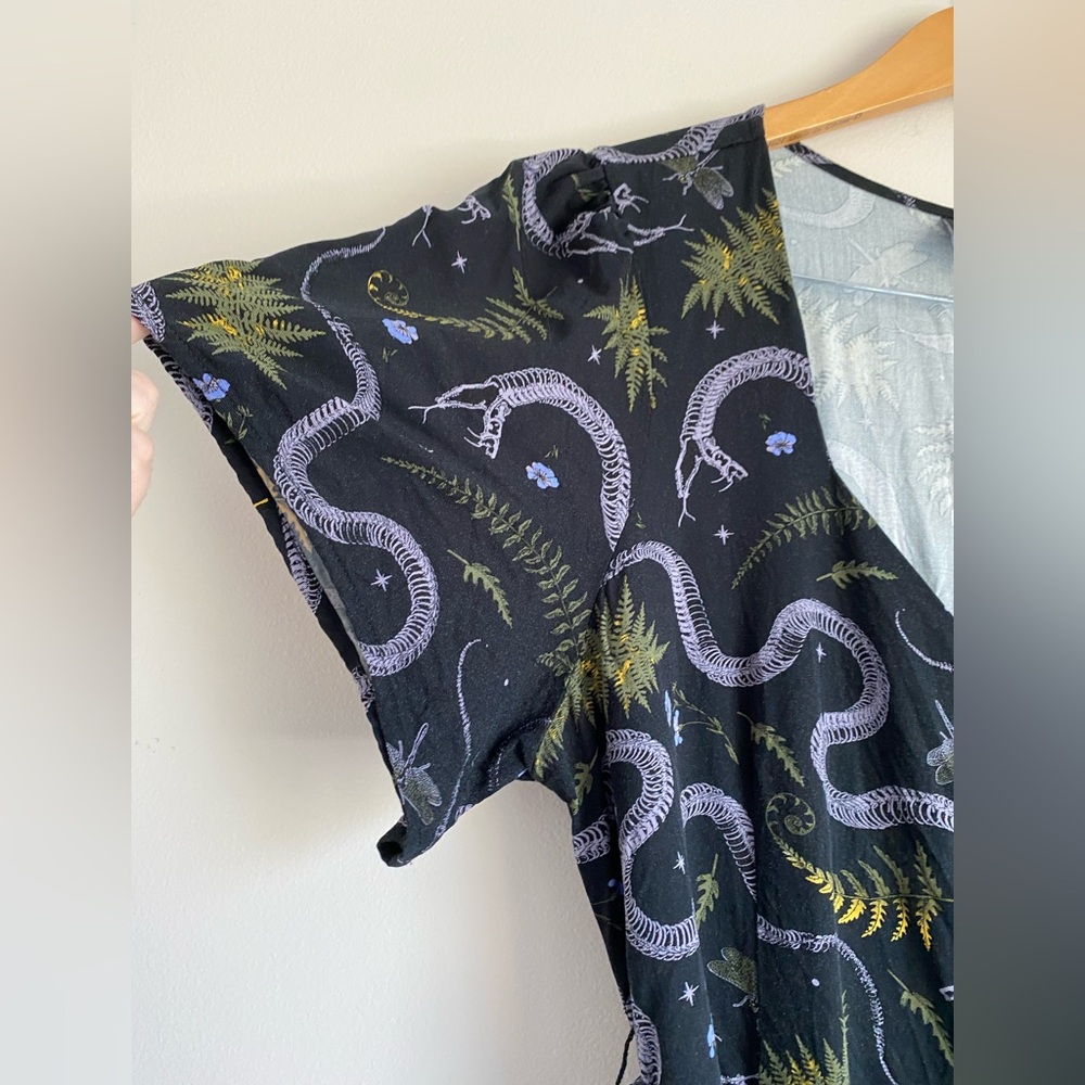Midnight Hour 3XL jumpsuit romper snake insect fern print - Picture 2 of 11